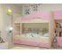 Двухъярусная кровать с ящиками Мая розовая