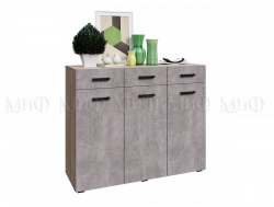Комод Нэнси New ЛДСП 3 двери 3 ящика Бетон светлый/Сонома