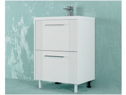 Тумба Альба 60 напольная 2 ящика Слим 60 суфле
