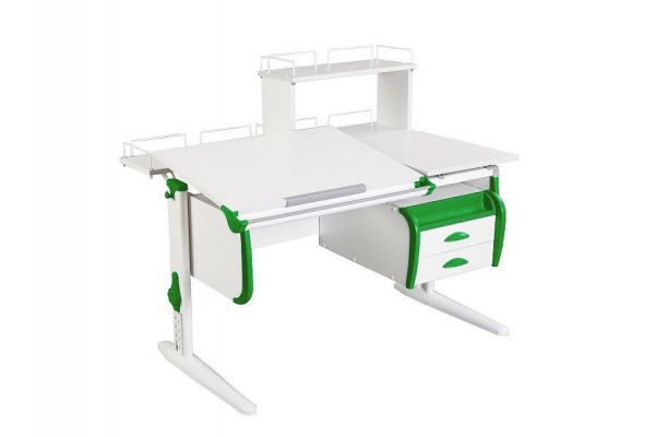 Парта СУТ.25-04-Д1 белый с зеленым