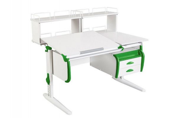 Парта СУТ.25-04-Д2 белый с зеленым