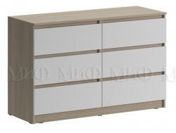 Комод 1202 6 ящиков Челси Белый глянец, дуб сонома