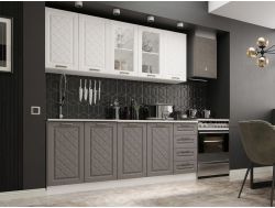 Кухня Агава МДФ 2000 акация белая-трюфель