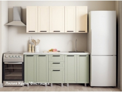 Кухонный гарнитур Лилия 1600 мм Крем/Фисташка