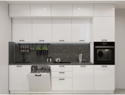 Кухонный гарнитур арт 23 Белый глянец 3000 мм