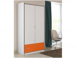 Шкаф Дельта 9 Сильвер белый-оранжевый
