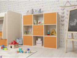 Стеллаж Джери дуб-оранж