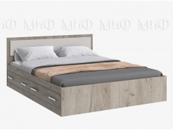 Кровать 1600 с ящиками Фиеста NEW Кашемир, Крафт серый