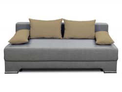 Диван Киви 1 без подлокотников серый подушки латтэ