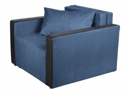 Кресло-кровать Милена с подлокотниками велюр синий