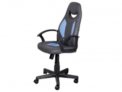 Кресло Дюна кожзаменитель серый/голубой