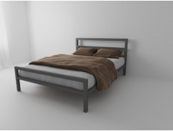 Металлическая кровать Комфорт 1200*2000 мм серая