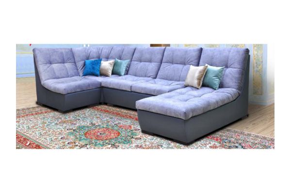 Угловой диван с оттоманкой Лагуна