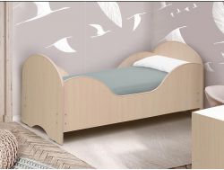 Кровать детская с бортом Малышка №6 дуб млечный