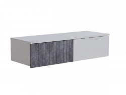 Тумба навесная МС Ливерпуль Белый/Бетон Темный