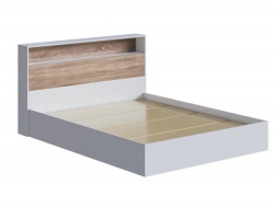 Кровать Люмьер 1600 с основанием ДСП Белый/Дуб Сонома