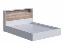Кровать Люмьер 1400 с основанием ЛДСП Белый/Дуб Сонома