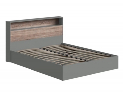 Кровать Люмьер 1600 с подъемным механизмом Шиншилла Серая/Дуб Сонома