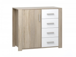 Комод №2 с дверкой Сопрано Дуб Сонома/Белый
