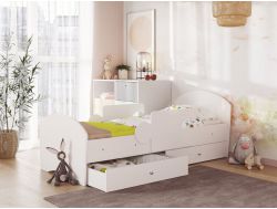 Кровать Мозаика с бортиками и ящиком белый