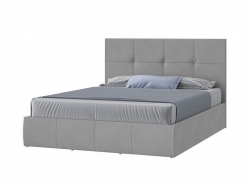 Мягкая кровать Твист с ПМ 1400*2000 мм микровелюр светло-серый