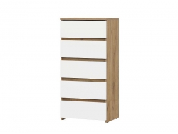 Комод 5 ящиков Некст 1 Дуб Золотой/Белый