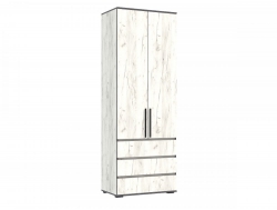 Шкаф 2-х створчатый (800) с ящиками Норд Дуб Крафт Белый