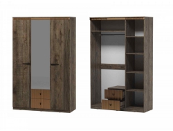 Шкаф трехдверный № 1 с цоколем Ольга 3 дуб коми