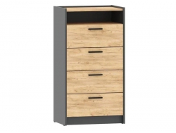 Комод Оттавия НМ 011.03 Антрацит/Дуб Крафт Золотой