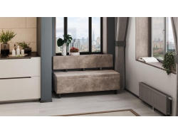 Скамья прямая «Брайтон» (1300 мм) Венге Цаво, Wellmart Latte