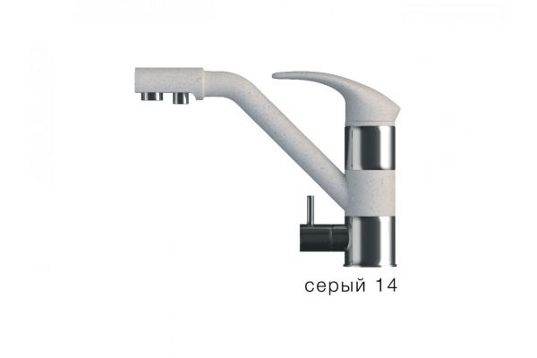 Смеситель для кухни Дуо Polygran Серый 14
