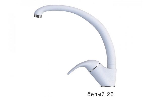 Смеситель для кухни высокий Эко Polygran Белый 26