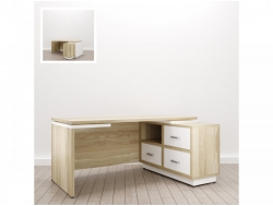 Стол для руководителя Дизайн Правый (Е-5) Eclectic eco Дуб рокпайл-белый