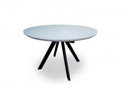 Стол Бахус раздвижной 1100 мм стекло белое/муар черный