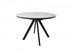 Стол Бахус раздвижной 1200 мм мрамор белый/черный муар