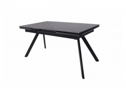 Стол раздвижной Атлант 1600 мрамор чёрный/черный муар