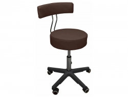 Стул мастера Монро со спинкой на черном пластмассовом каркасе шоколадный