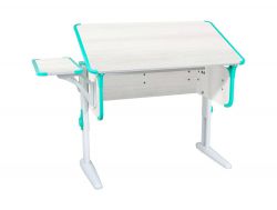 Парта СУТ 41 с боковой полкой рамух-аквамарин