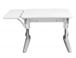 Парта СУТ 44 с боковой полкой белый-серый