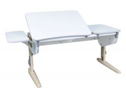 Парта СУТ 45 с боковой полкой белый-серый