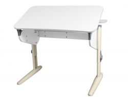 Парта СУТ 46 с задней полкой белый-серый
