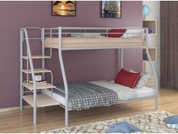 Двухъярусная кровать Толедо 1 серый-дуб молочный