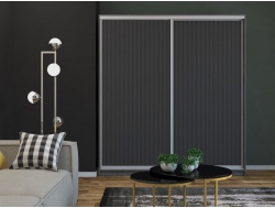 Шкаф-купе Ксения двери рельефный МДФ Каспий темный (2к)